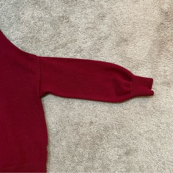 Maroon Cold-Shoulder Sweater Size L - Picture 7 of 9